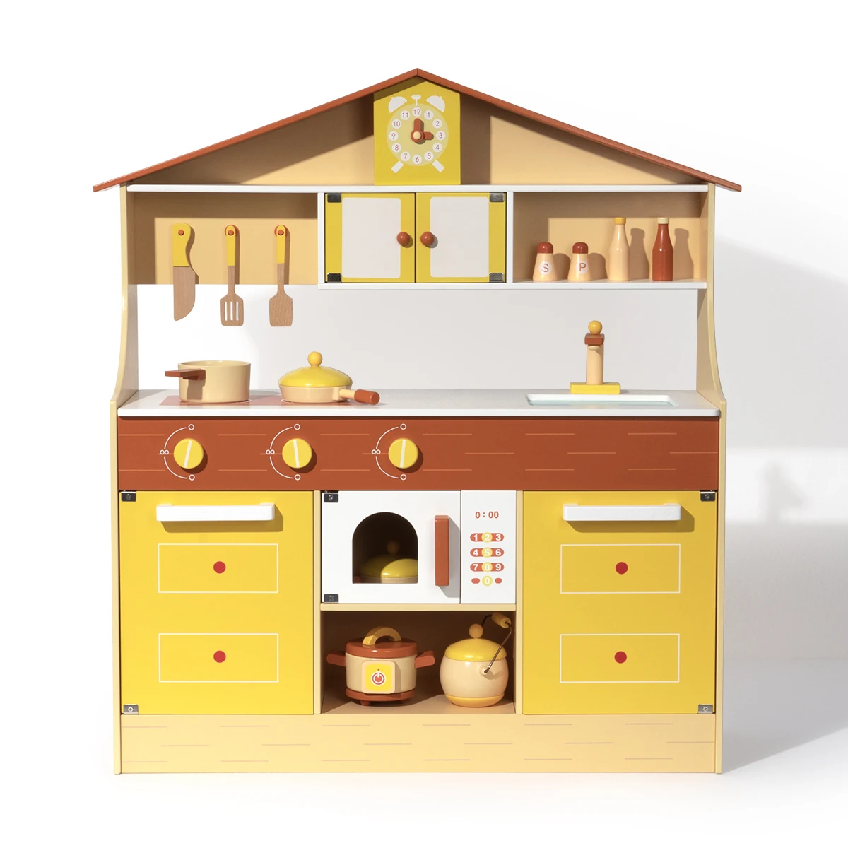 

Robud Wooden Play Kitchen Set for Kids & Toddlers, Pretend Play Toy Gift for Girls & Boys, for Aged 3+ Years