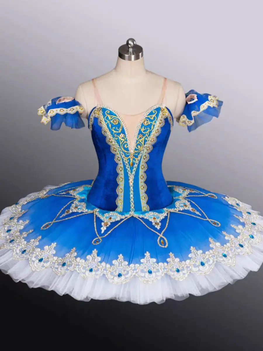 

Женское балетное платье для соревнований, голубое профессиональное газовое платье для детей и взрослых, костюм-пачка на заказ
