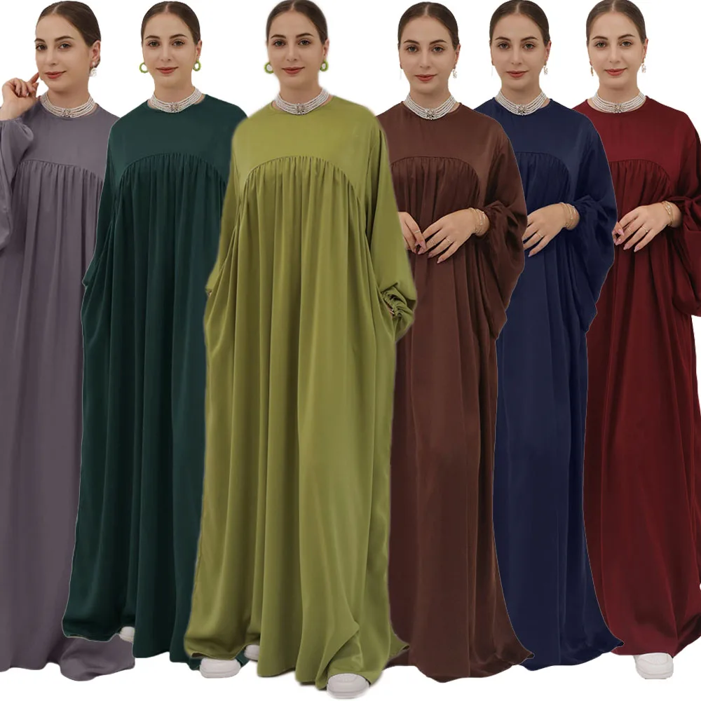 

Modest Prayer Garment Muslim Women Loose Abayas Turkey Arab Kaftan Dubai Maxi Dress Islam Eid Ramadan Femme Kaftan Robe Clothing