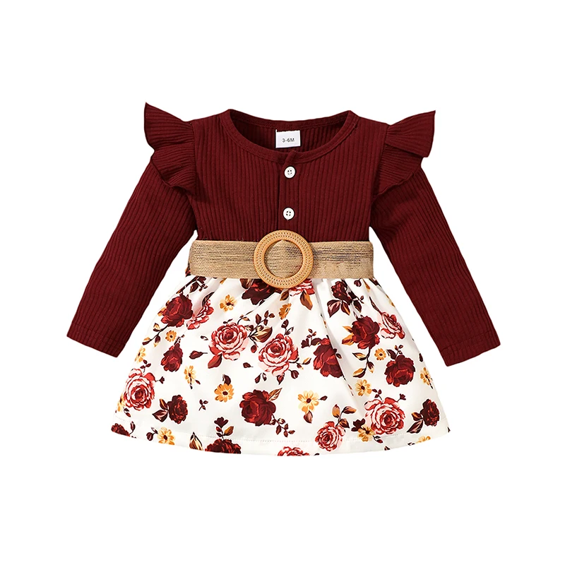 Baby Girl Knitted Dress Long Sleeve Dress Toddler Sweater Dress Floral Print Dress With Waistband 2pcs Fall Outfit
Baby Girl Knitted Dress Long Sleeve Dress Toddler Sweater Dress Floral Print Dress With Waistband 2pcs Fall Outfit