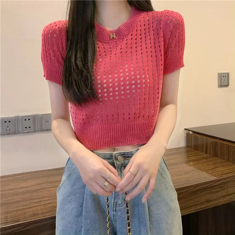 Yasuk Spring Summer Fashion Woman Casual Pullover Women's Soft Loose Tees Knitted Hollow Out Short Tops Bohemian Beach Vacation
Yasuk Spring Summer Fashion Woman Casual Pullover Women's Soft Loose Tees Knitted Hollow Out Short Tops Bohemian Beach Vacation