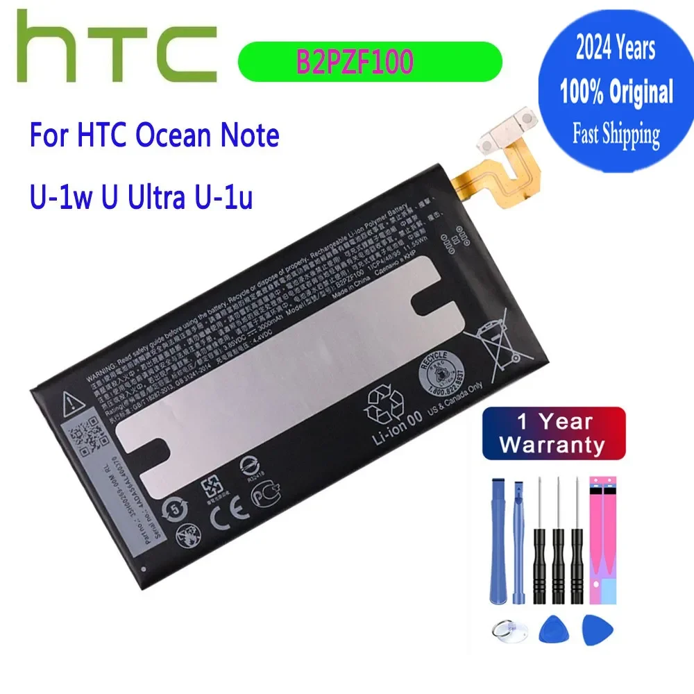 

2024 Years 100% Original Battery B2PZF100 For HTC Ocean Note U-1w U Ultra U-1u Phone Battery Bateria Deliver Fast