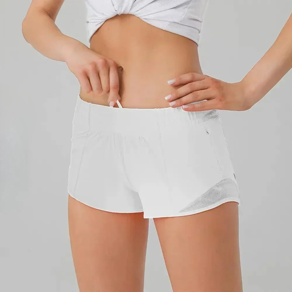 

Hotty Hot Low-Rise Lined Short Lightweight Mesh Running Yoga Built-in Liner Shorts With Zipper Pocket And Reflective Detail