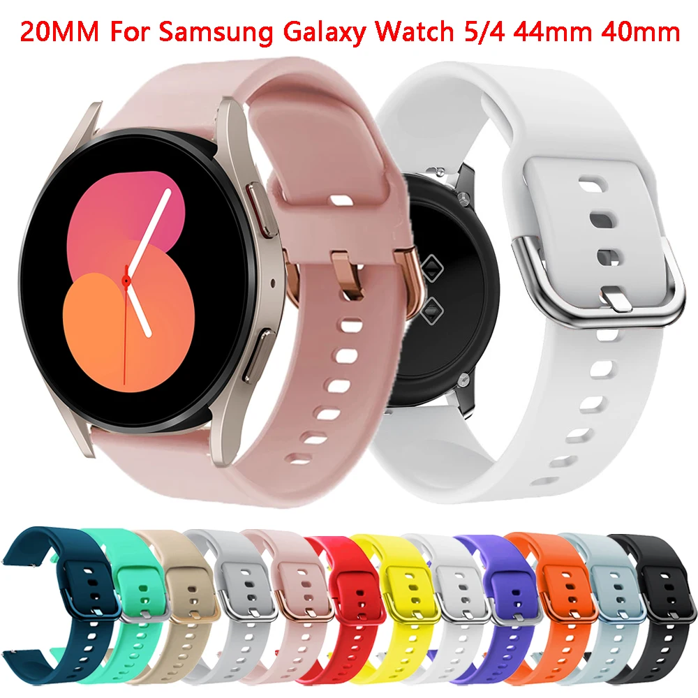 20mm Smart Watch Strap For Samsung Galaxy Watch 6 5 4 44mm 40mm Wristband Silicone Bracelet Watch4 classic/5 pro 46mm 42mm 45mm 
20mm Smart Watch Strap For Samsung Galaxy Watch 6 5 4 44mm 40mm Wristband Silicone Bracelet Watch4 classic/5 pro 46mm 42mm 45mm