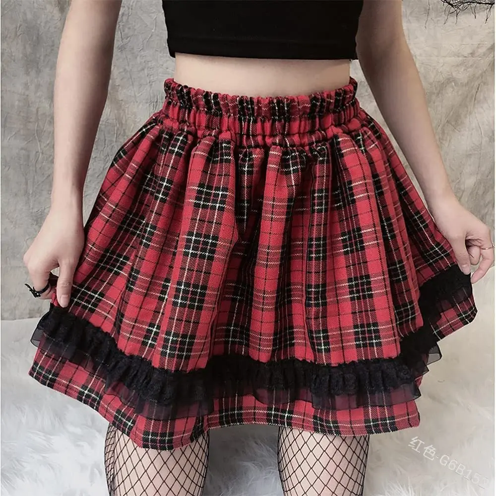 Summer New High Waist Plaid Skirt Retro Lace Patchwork A Line Skirt Women Sexy Elastic Waist
Summer New High Waist Plaid Skirt Retro Lace Patchwork A Line Skirt Women Sexy Elastic Waist
