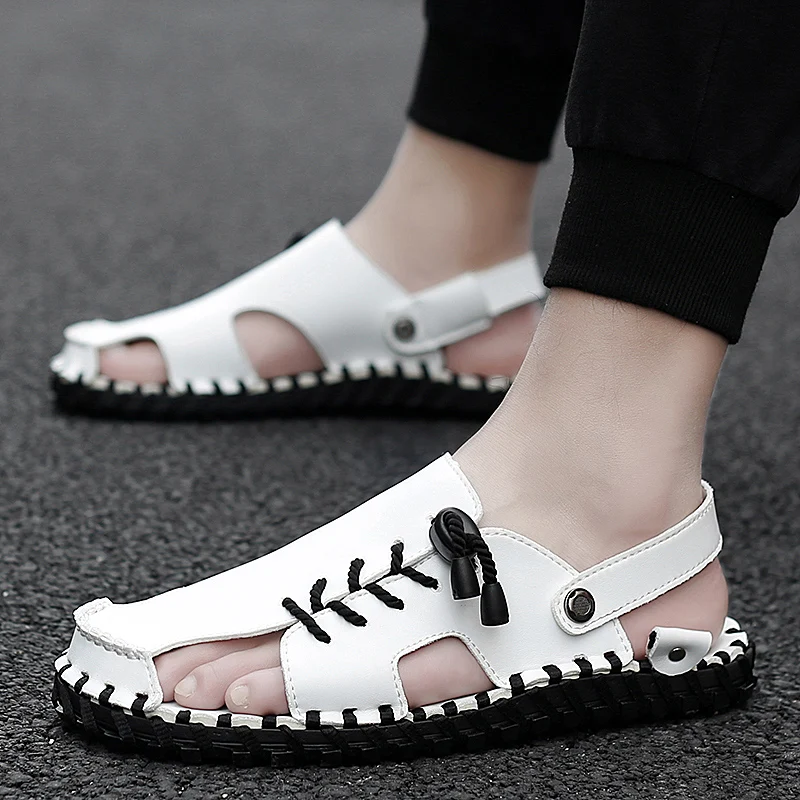 2023 New Fashion Men's Handmade Outdoor Sandals Slippers Breathable Comfortable Men Sandals Open Shoes Casual Men White Sandals
2023 New Fashion Men's Handmade Outdoor Sandals Slippers Breathable Comfortable Men Sandals Open Shoes Casual Men White Sandals