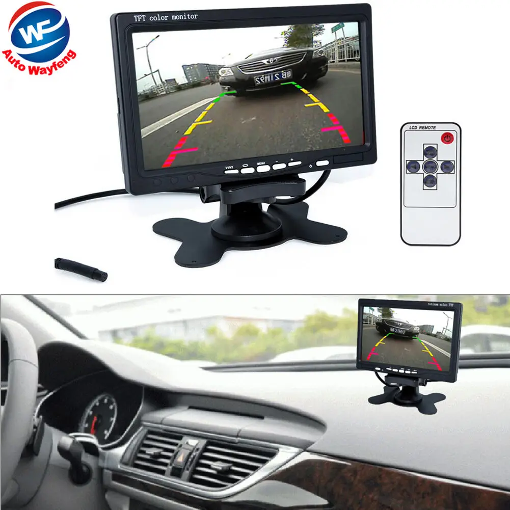

Factory Selling New Car Monitor 7" Digital Color TFT 16:9 LCD Car Reverse Monitor with 2 Bracket holder for Rearview Camera DVR