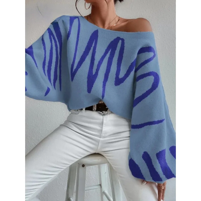 Women Knitted Oversized Sweater Women 2023 Print Lantern Sleeve Off Shoulder Casual Tops New Winter Pullovers Warm Sweaters
Women Knitted Oversized Sweater Women 2023 Print Lantern Sleeve Off Shoulder Casual Tops New Winter Pullovers Warm Sweaters