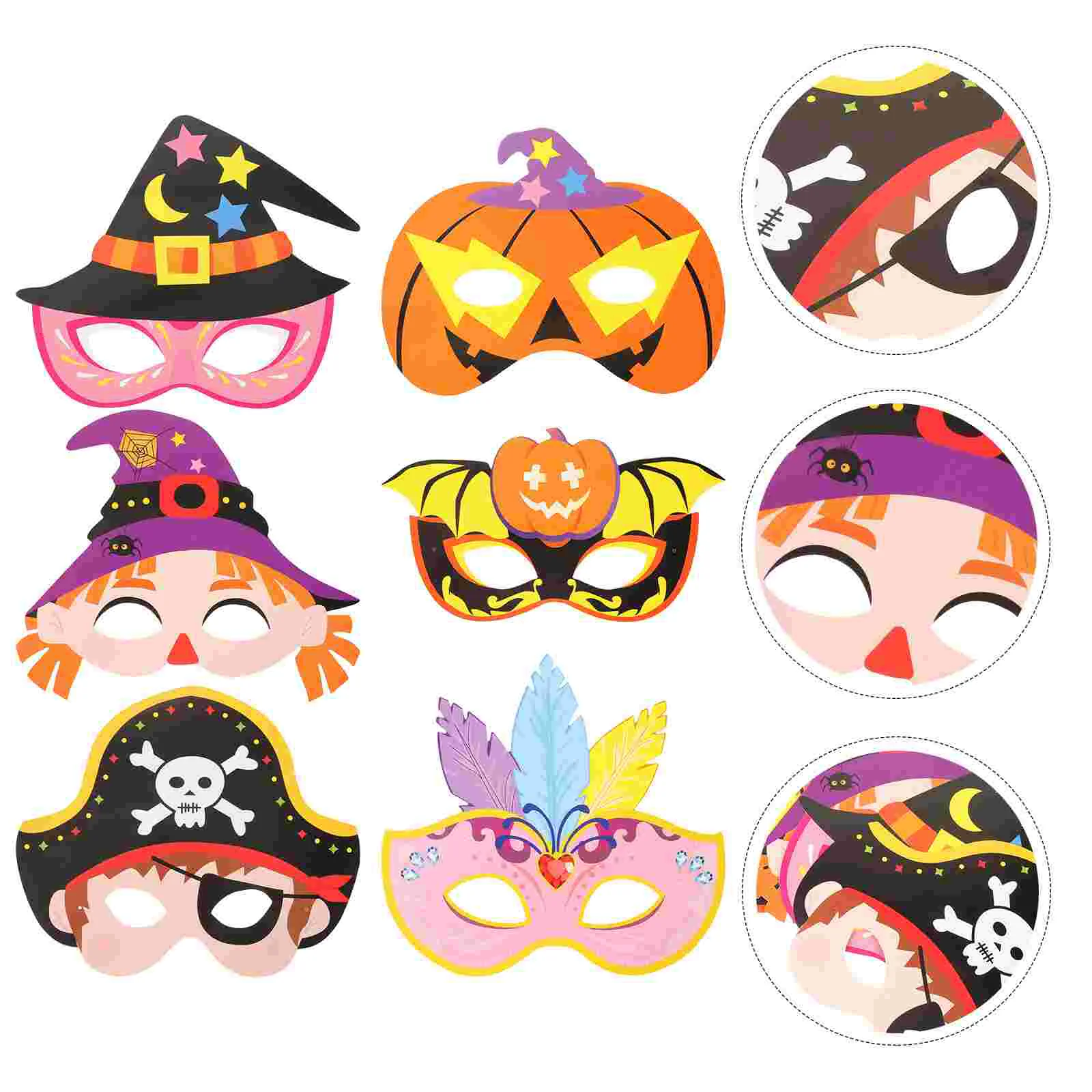 

6pcs Delicate Costume Party Masks Masquerade Mask Props Halloween Costume Accessories