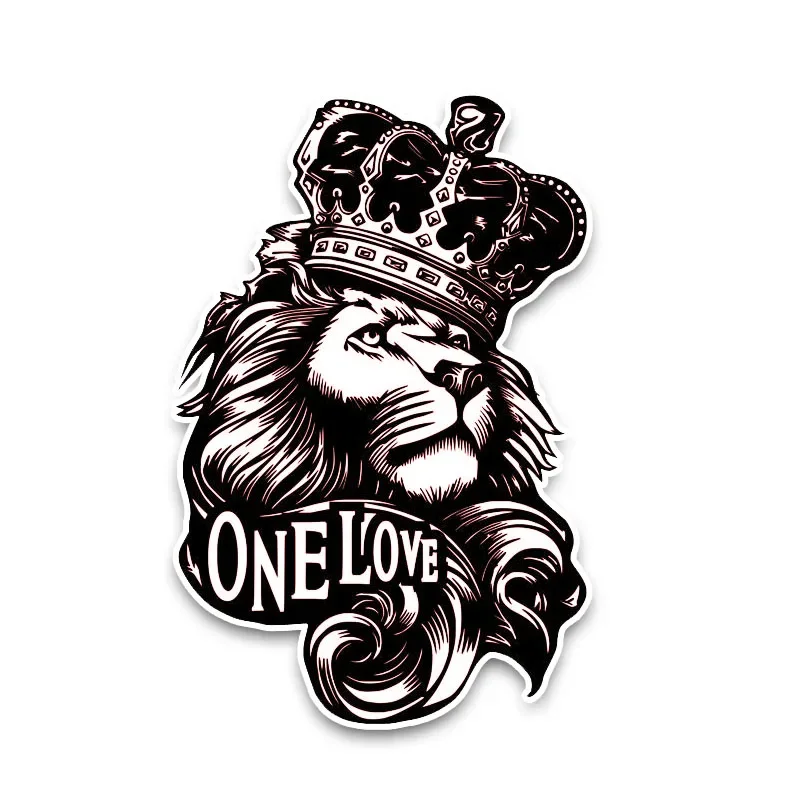 

One Love Lion Crown High Quality Animal Car Sticker PVC,10CM*15CM