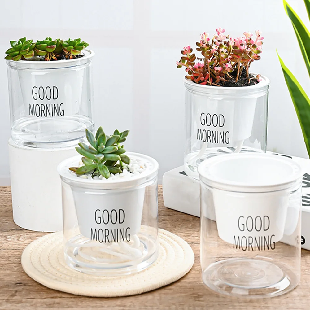 Self Watering Flower Pot Clear Automatic Hydroponic Planter Self Watering Flowerpot with Water Tank Desktop Garden Decoration
Self Watering Flower Pot Clear Automatic Hydroponic Planter Self Watering Flowerpot with Water Tank Desktop Garden Decoration