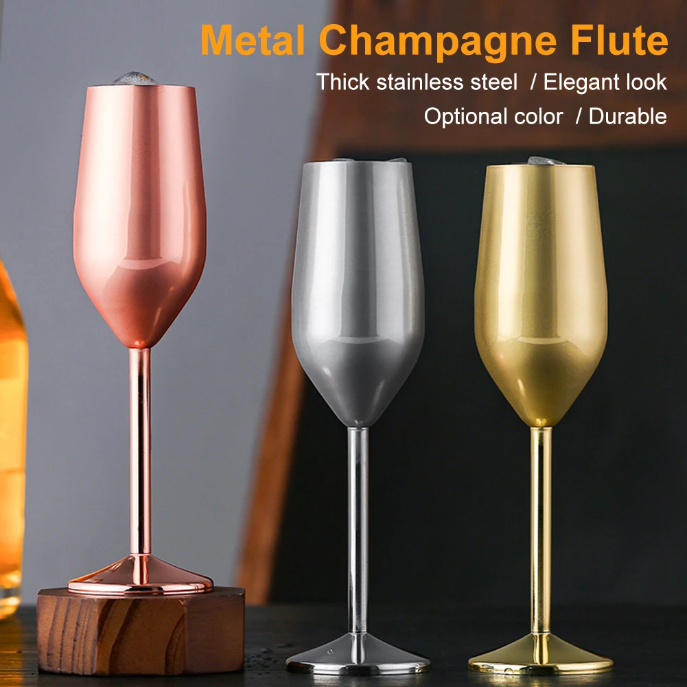 220ml Stainless Steel Champagne Flute Cup Wine Glass Cocktail Glass Metal Wine Glass Home Bar Goblet Drinkware Wine Tumblers
220ml Stainless Steel Champagne Flute Cup Wine Glass Cocktail Glass Metal Wine Glass Home Bar Goblet Drinkware Wine Tumblers