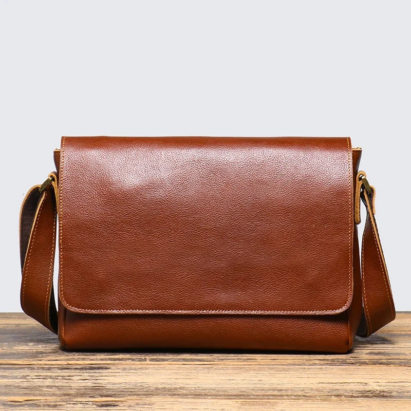 

Head Layer Cowhide Shoulder Bag Fashion Retro Men's Envelope Crossbody Messenger Flap Office Satchel