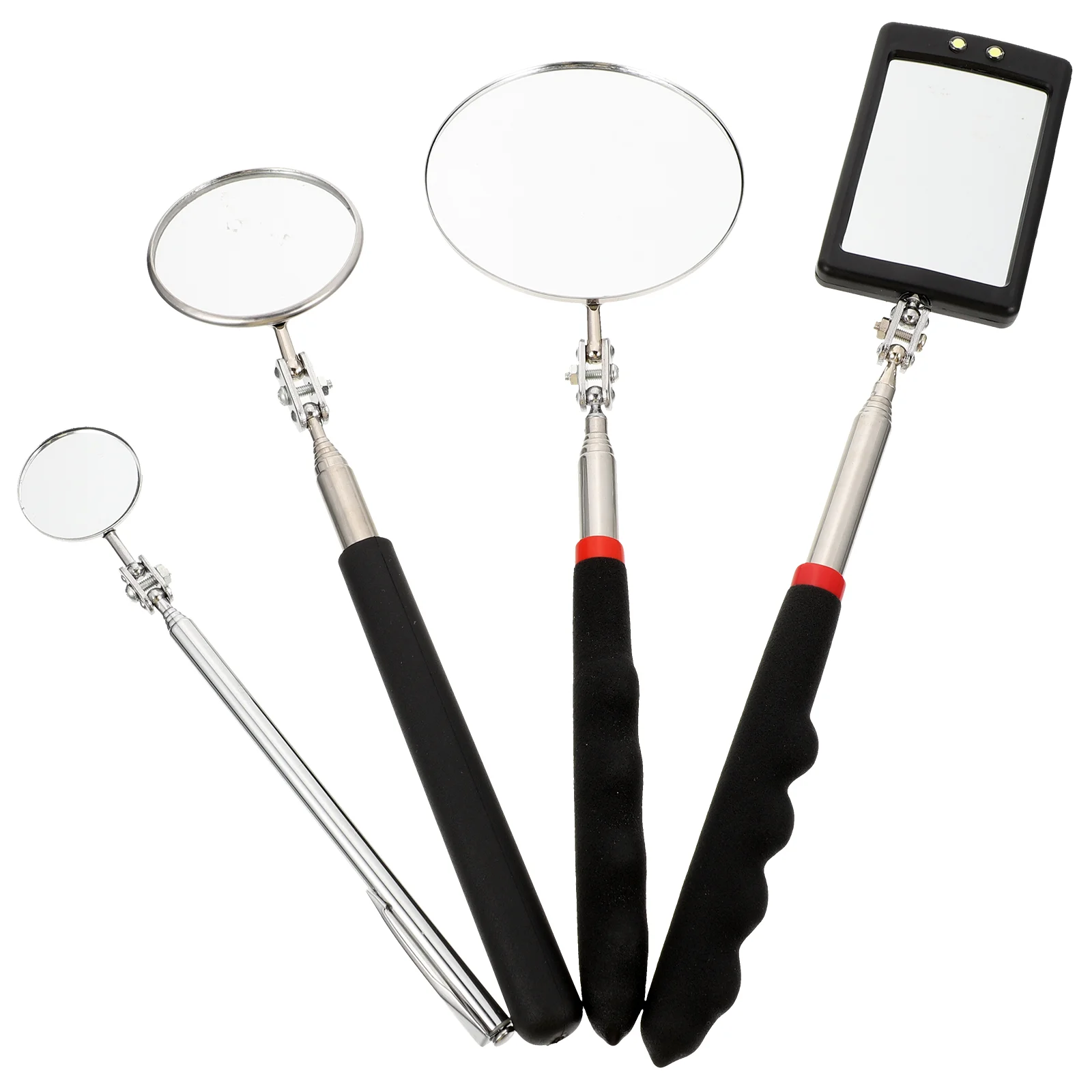 4 Pcs Telescopic Inspection Mirror Telescoping LED Adjustable Mirrors Flexible for Extra Viewing Lens Tool Vehicle
4 Pcs Telescopic Inspection Mirror Telescoping LED Adjustable Mirrors Flexible for Extra Viewing Lens Tool Vehicle