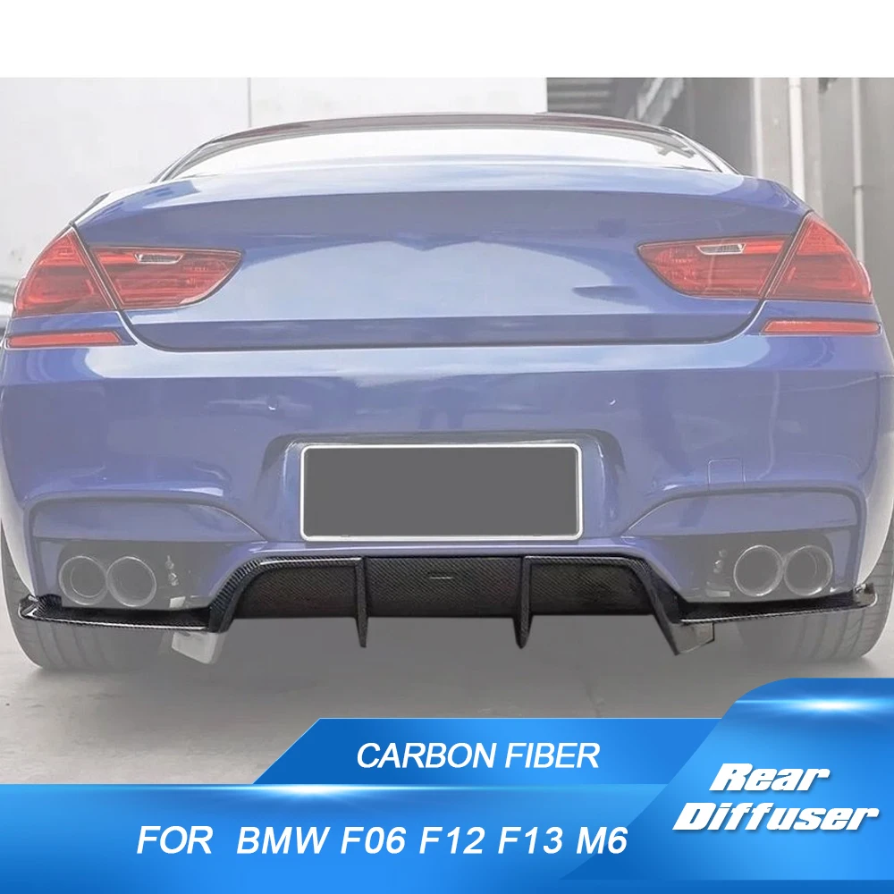 

6 Series Real Carbon Fiber Rear Bumper Lip Diffuser Spoiler for BMW F06 F12 F13 M6 M Tech M Sport 2013 - 2016