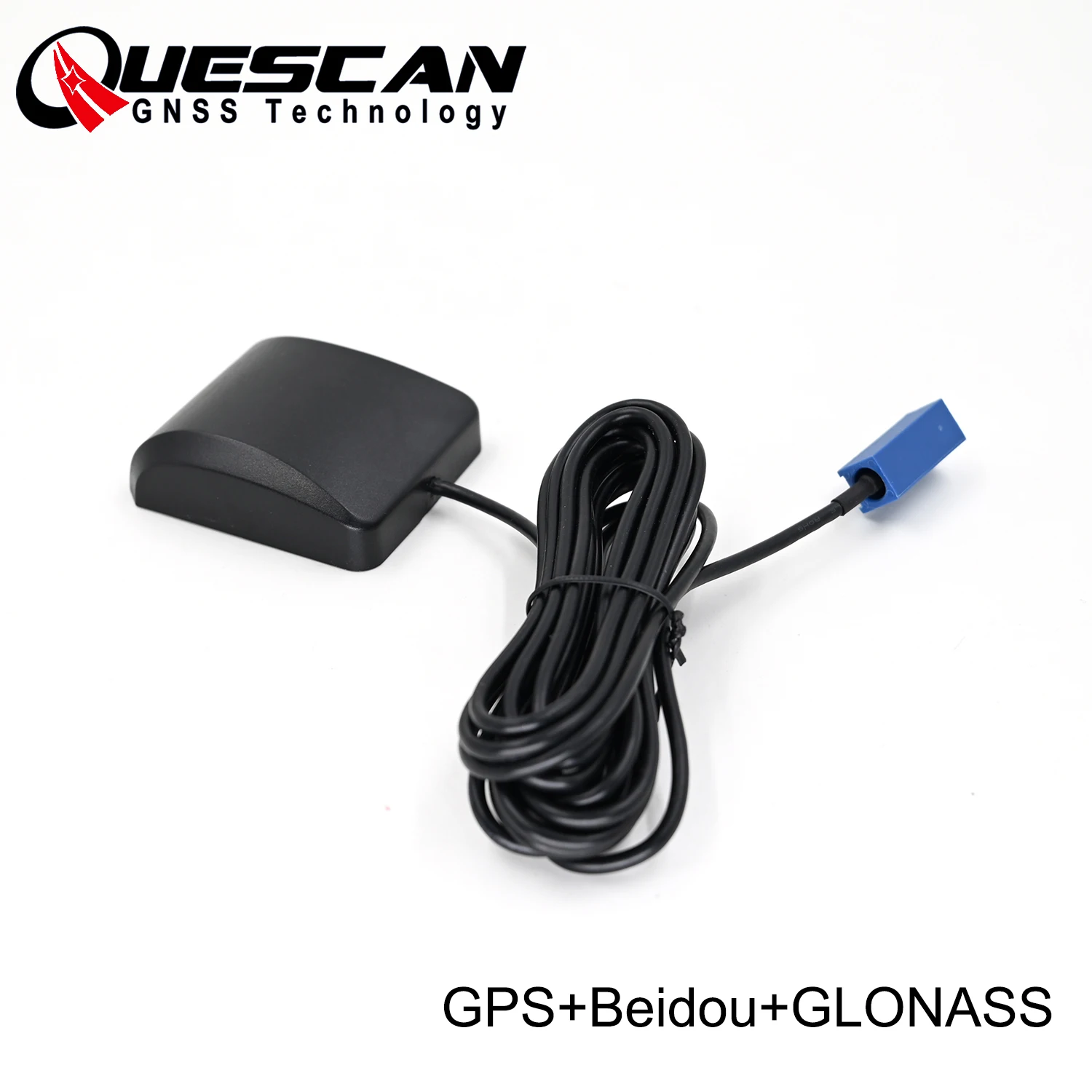 

QUESCAN Blue Fakra-C GPS Beidou GLONASS Antenna 1575.42Mhz GNSS Bus Car Navigation Antenna Magnetic Absorption,3 Meters