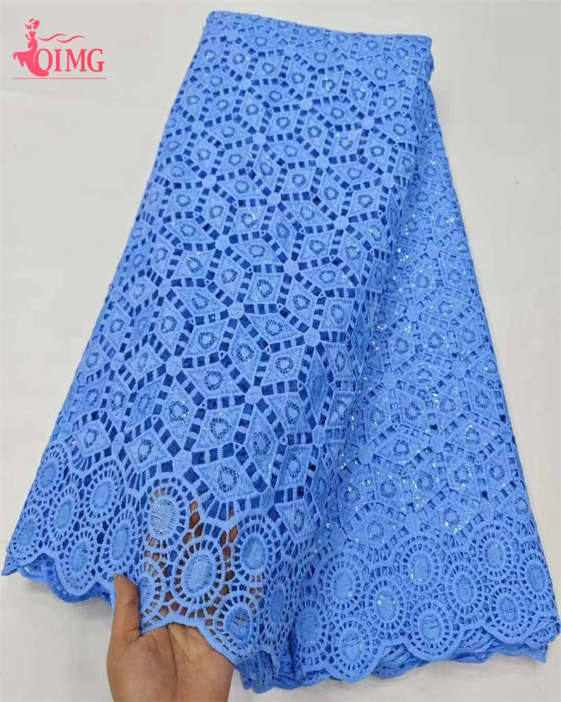 

OIMG 2024 High Quality French Sewing Material African Guipure Lace Cord Fabric Nigeria Water Soluble Wedding Bridal Women Dress