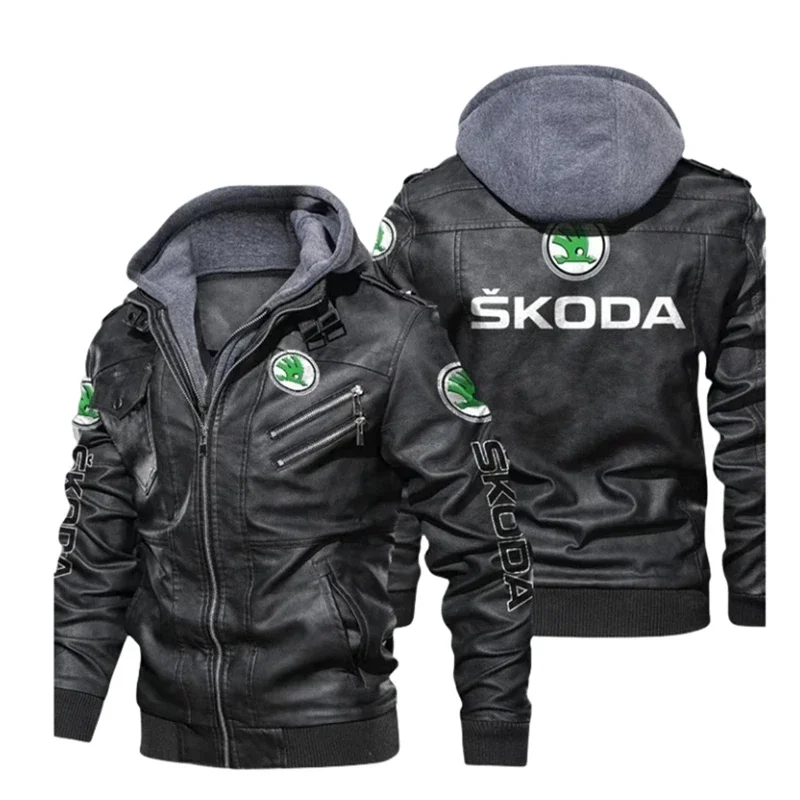 New Winter Men's Pu Leather Skoda Car Logo Long Sleeve Zipper Hooded Jacket Fleece-lined Fashion Keep Warm Coat
New Winter Men's Pu Leather Skoda Car Logo Long Sleeve Zipper Hooded Jacket Fleece-lined Fashion Keep Warm Coat