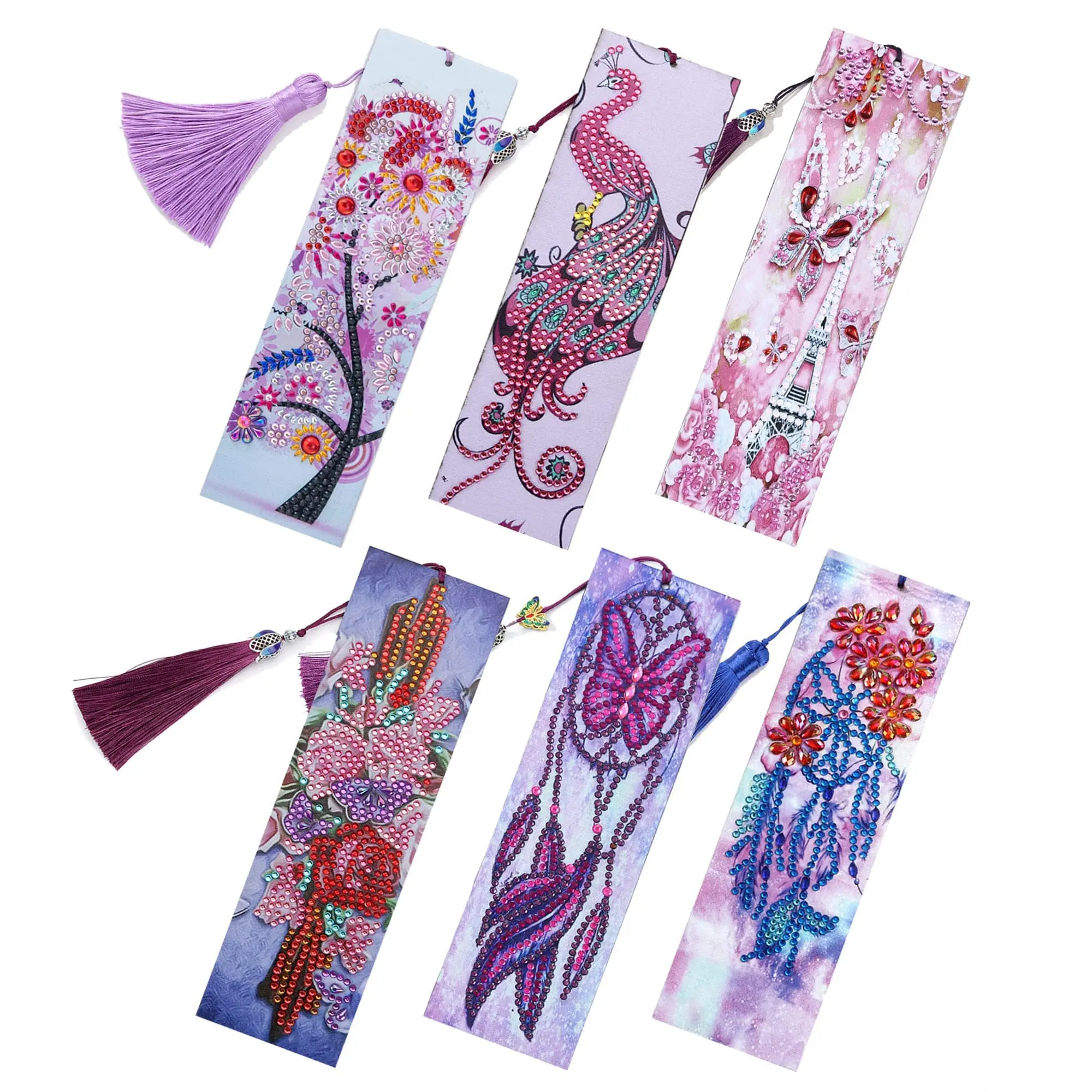 6 Pieces Diamond Painting Bookmarks with Tassel Rhinestone PU Leather Diamond Painting Bookmark for DIY Craft Kids Adults Arts 
6 Pieces Diamond Painting Bookmarks with Tassel Rhinestone PU Leather Diamond Painting Bookmark for DIY Craft Kids Adults Arts