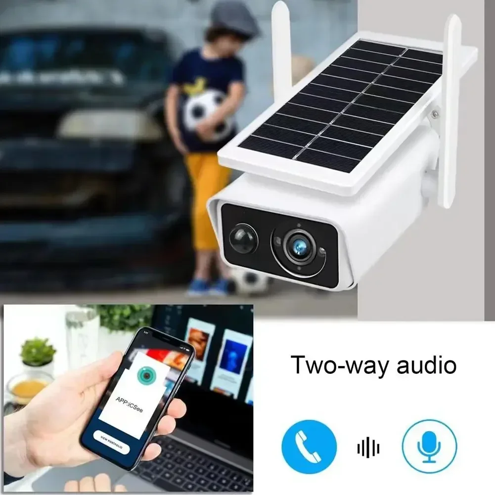 

2-Way Audio IP66 Waterproof Wireless Outdoor WiFi Security Camera Solar Security Cameras With IR Sensor Motion Detection