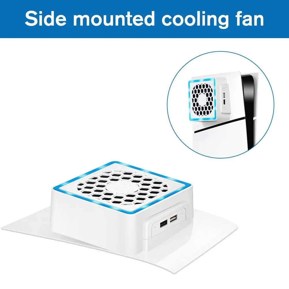 

Охлаждающий вентилятор для тонкой игровой консоли PS5, боковой охладитель с внешним интерфейсом для цифровой/дисковой версии консоли PS5, аксессуары