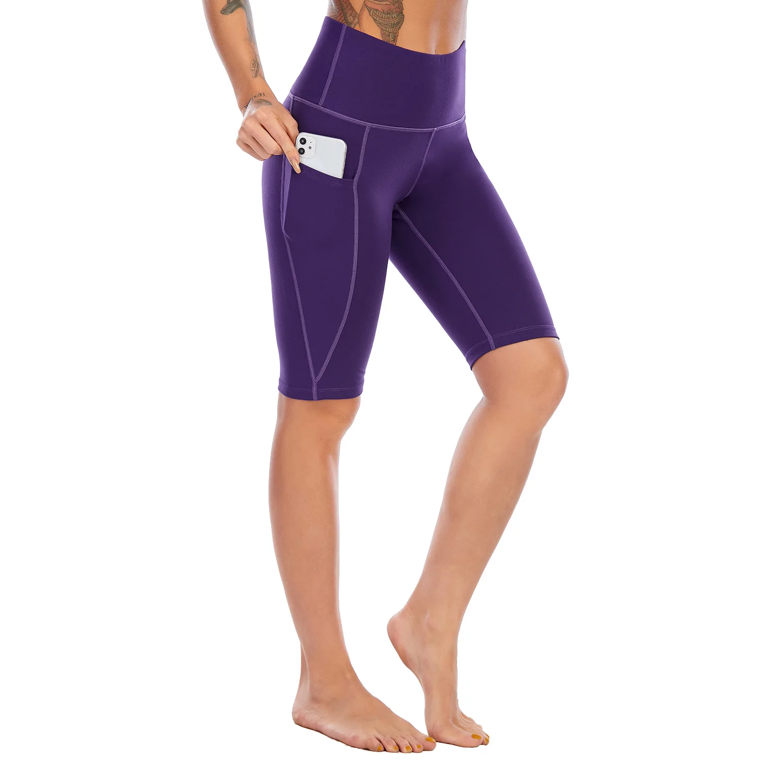 

Yoga Pants HighWaist Stretch Tight-Fitting Moisture Wicking Cinched Exercise Workout Pants Naked Women Skin-Friendly Yoga Shorts