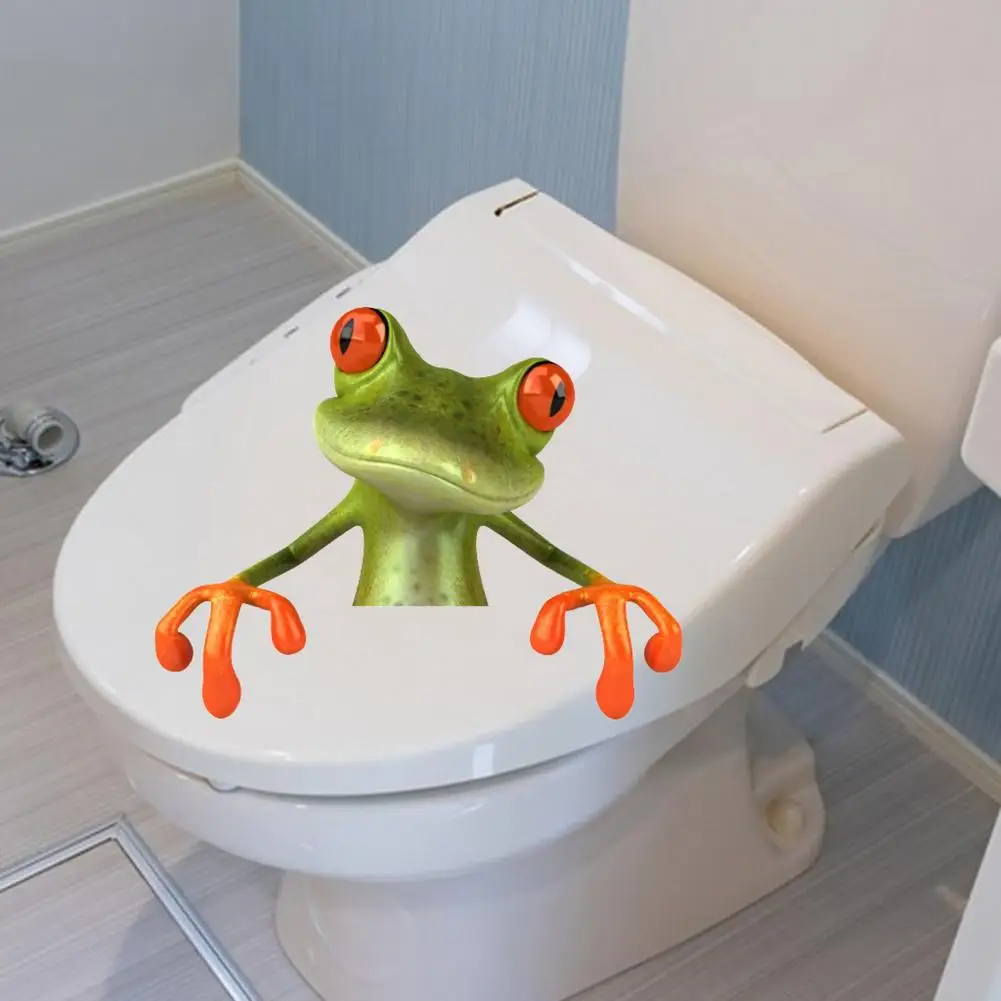 

Self-adhesive Bathroom Decals Frog Bathroom Toilet Sticker Set Waterproof Pvc Decals Long-lasting Decorations for Cartoon