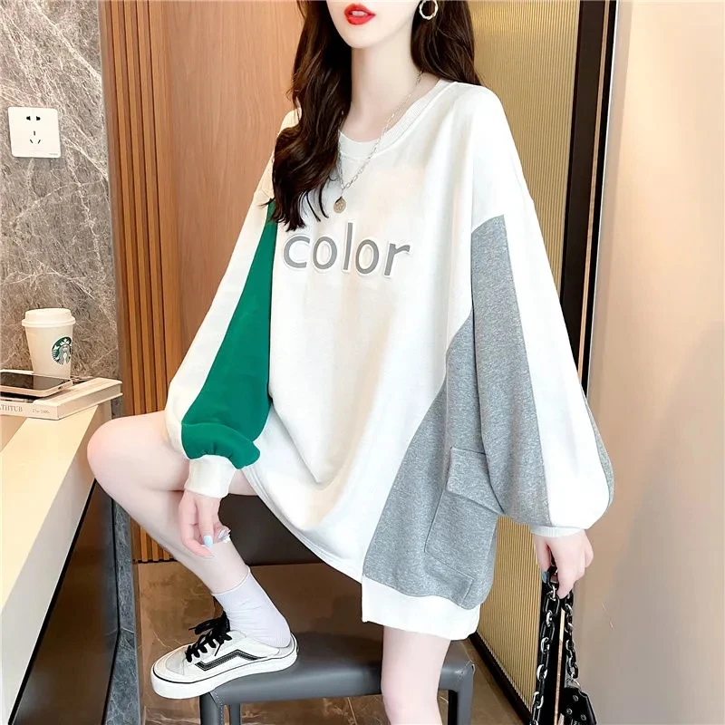 Women's Thin Oversized Sweatshirts Casual O-neck Color Splicing Pullover Harajuku Girls Loose Letter Print Hoodies Tops
Women's Thin Oversized Sweatshirts Casual O-neck Color Splicing Pullover Harajuku Girls Loose Letter Print Hoodies Tops