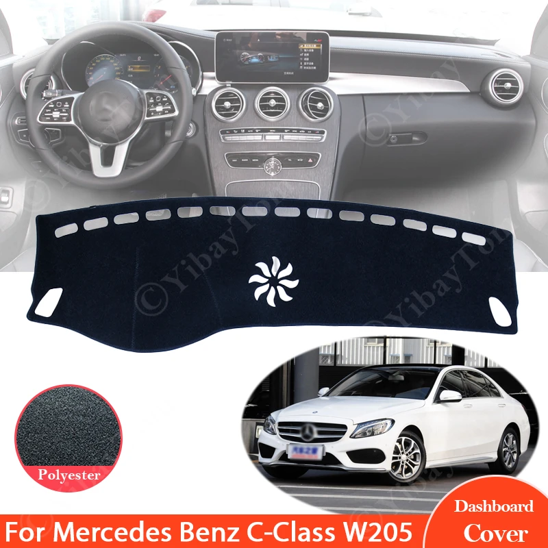 

Противоскользящий коврик для Mercedes Benz C-Class W205 2015-2021, коврик для приборной панели с защитой от солнца, коврик для приборной панели C-klase C180 C200 C220 C250 C300