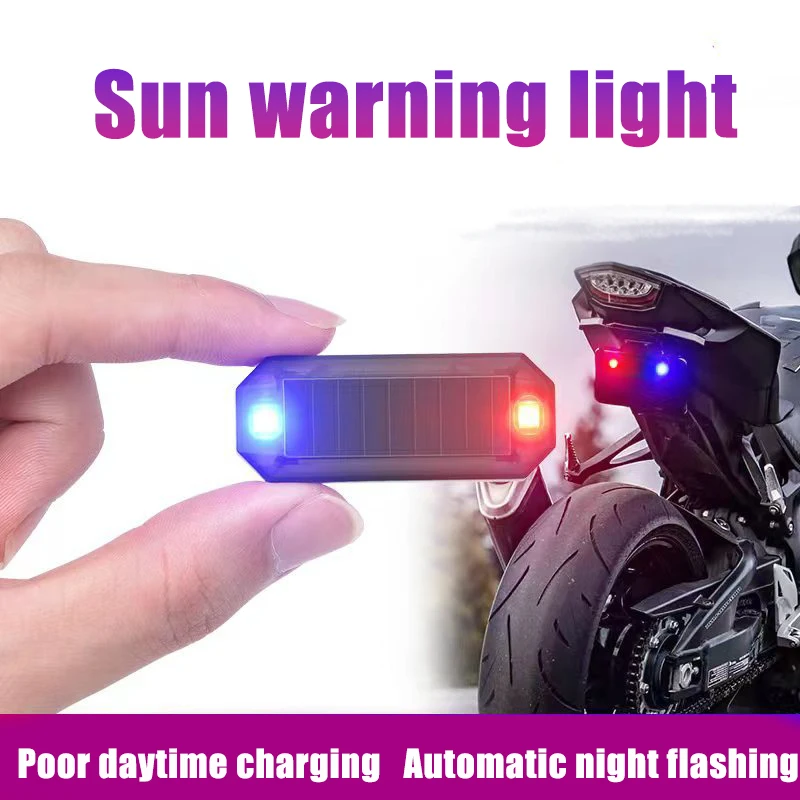 

Motorcycles Car Mini LED Wireless Warning Anti-Theft Caution Light Prevent Rear-end Collision Solar Power Strobe Auto Accessorie