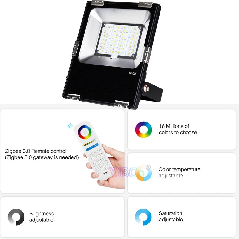 Miboxer Zigbee 3.0 30W RGBCCT 3LED Flood Light FUTT03Z Tuya Zigbee 3.0 Remote/ gateway control Waterproof IP65 Outdoor Light
Miboxer Zigbee 3.0 30W RGBCCT 3LED Flood Light FUTT03Z Tuya Zigbee 3.0 Remote/ gateway control Waterproof IP65 Outdoor Light