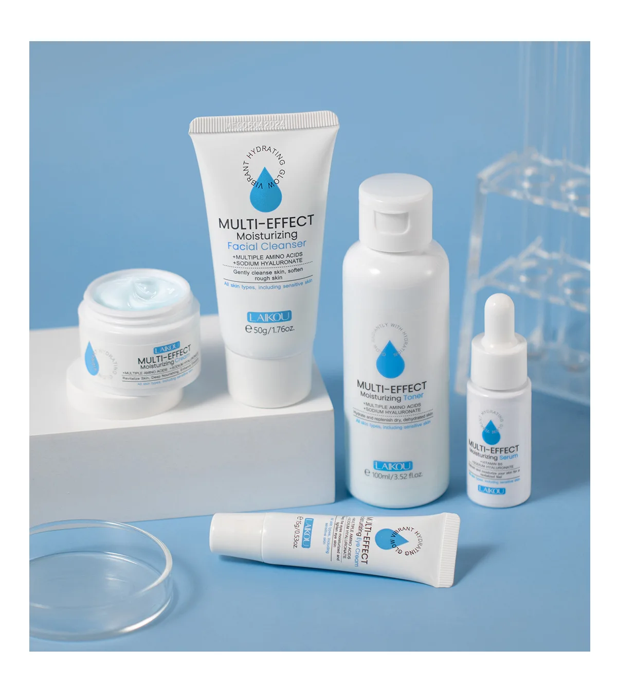 5pcs Multi-Effect Moisturizing Skincare Sets Amino Acids Cleanser Hyaluronic Acid Toner Serum Eye Cream Improve Dry Skin Cream 36 Sa562258f9da84f479d0ea45fcec5993eX