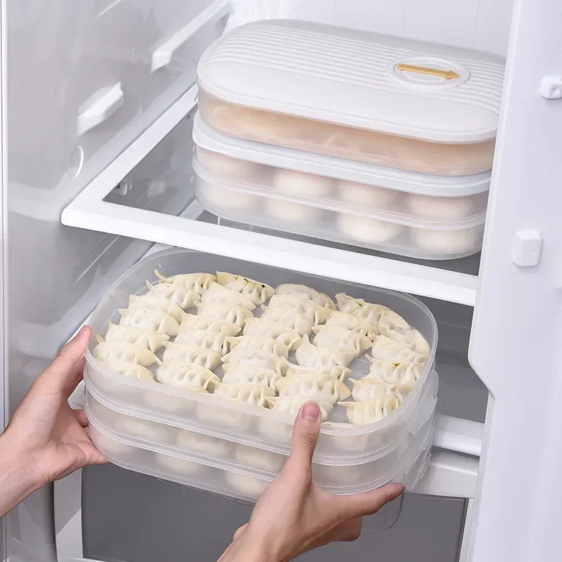 

Kitchen Organizer Dumpling Box Food Storage Container Refrigerator Keep Fresh Storage Box Multi-Layer Transparent Dumpling Box