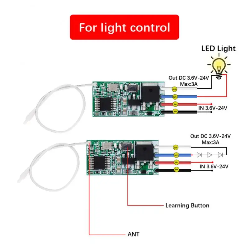Mhz 1CH RF Relay Receiver Universal Wireless Remote Control Switch Micro Module LED Light Controller DC 3.6V-24V DIY 
Mhz 1CH RF Relay Receiver Universal Wireless Remote Control Switch Micro Module LED Light Controller DC 3.6V-24V DIY