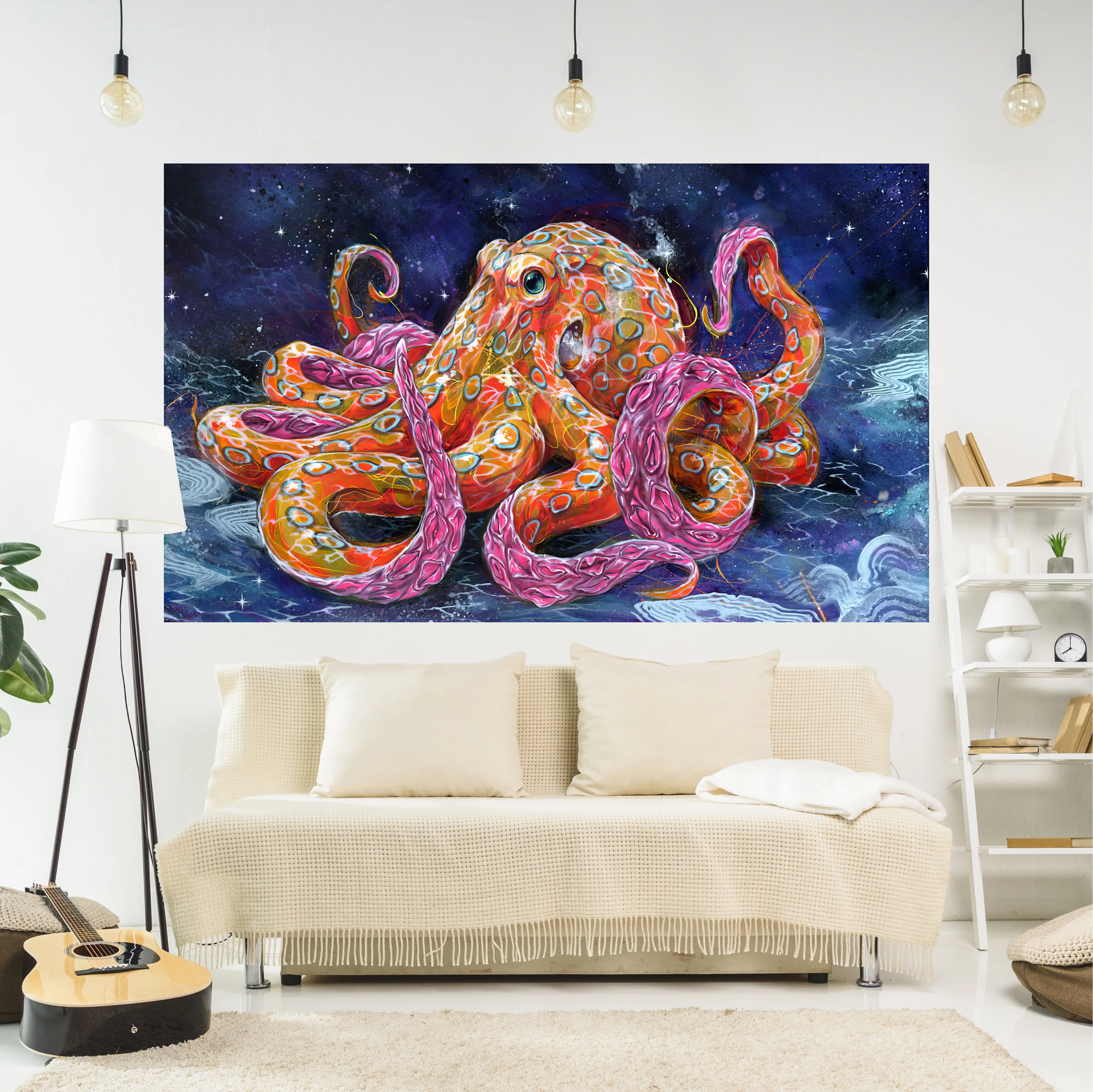 

Подводное Животное Искусство гобелены с принтом Осьминог Hippie настенные ковры с принтом в стиле бохо для спальни или дома для украшения