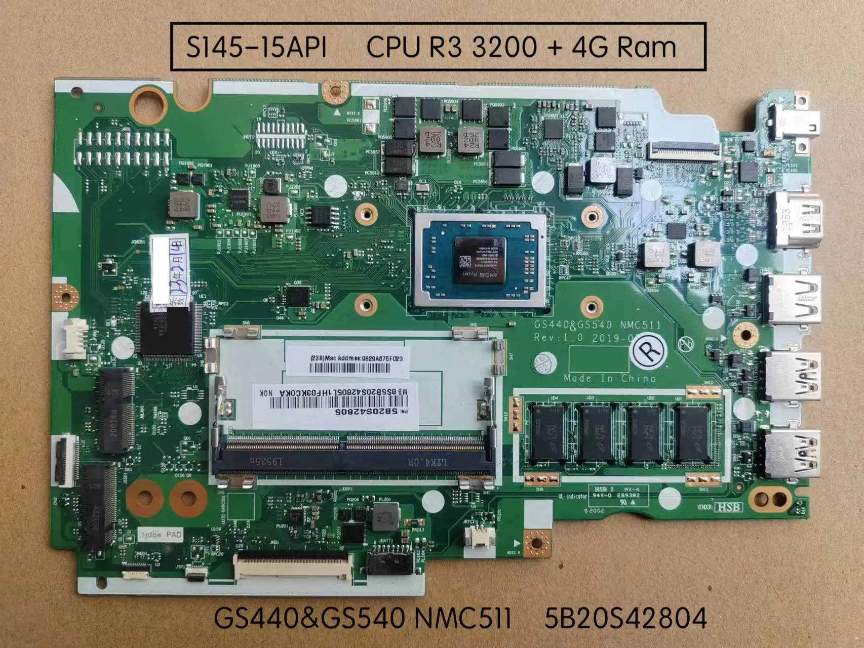 GS440 GS540 NM-C511 NMC511 для Lenovo Ideapad S145-15API материнская плата для ноутбука
GS440 GS540 NM-C511 NMC511 для Lenovo Ideapad S145-15API материнская плата для ноутбука