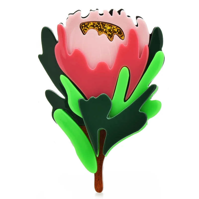 

Wuli&baby Acrylic Beauty Flower Brooches For Women Unisex 2-color Plants Party Office Brooch Pins Gifts