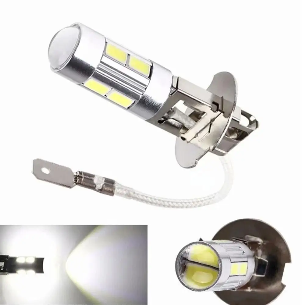 

1Pcs H1 H3 Car LED Bulb 12V 6000K White Super Bright Light Lamp Fog Car DRL Auto 10-SMD High Driving Power 5630 L7I0