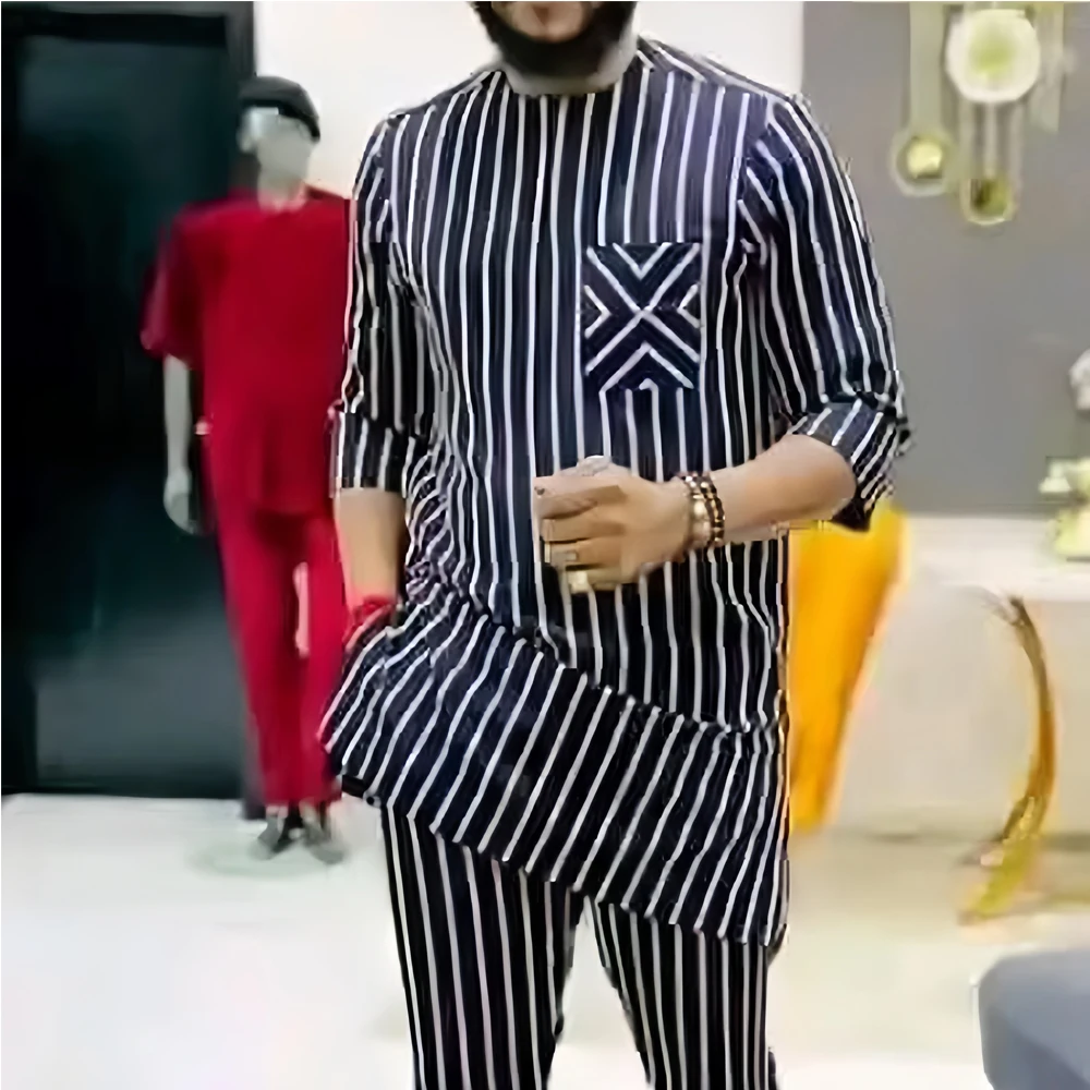 Kaftan Mens Suit Sets 2Pcs Wear Man Outfit Pocket Jackets Tops Pants Casual Wedding Suit African Ethnic Casual Traditional Cloth
Kaftan Mens Suit Sets 2Pcs Wear Man Outfit Pocket Jackets Tops Pants Casual Wedding Suit African Ethnic Casual Traditional Cloth