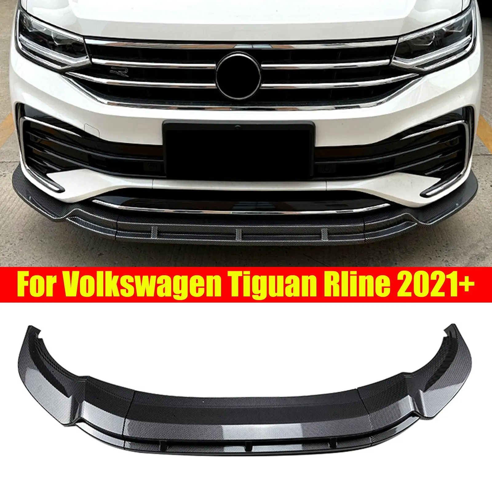 

Car Front Bumper Lip Splitter Diffuser Spoiler Bumper Guard Protector For Volkswagen VW Tiguan Rline 2021-2023 Auto Accessories