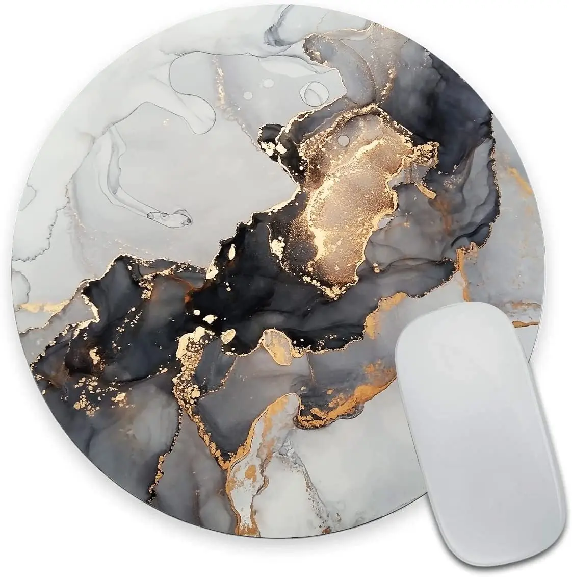 Black White Gold Marble Round Mouse Pad Waterproof Circular Small Mousepad with Designs Non-Slip Rubber Mouse Pads for Office
Black White Gold Marble Round Mouse Pad Waterproof Circular Small Mousepad with Designs Non-Slip Rubber Mouse Pads for Office