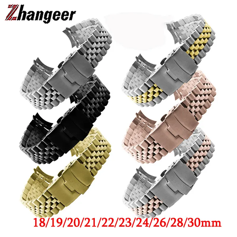 Solid Stainless Steel Watchband Curved End Universal Strap 18mm 19mm 20mm 21mm 22mm 23mm 24mm 26mm 28mm 30mm For Seiko Watch New
Solid Stainless Steel Watchband Curved End Universal Strap 18mm 19mm 20mm 21mm 22mm 23mm 24mm 26mm 28mm 30mm For Seiko Watch New
