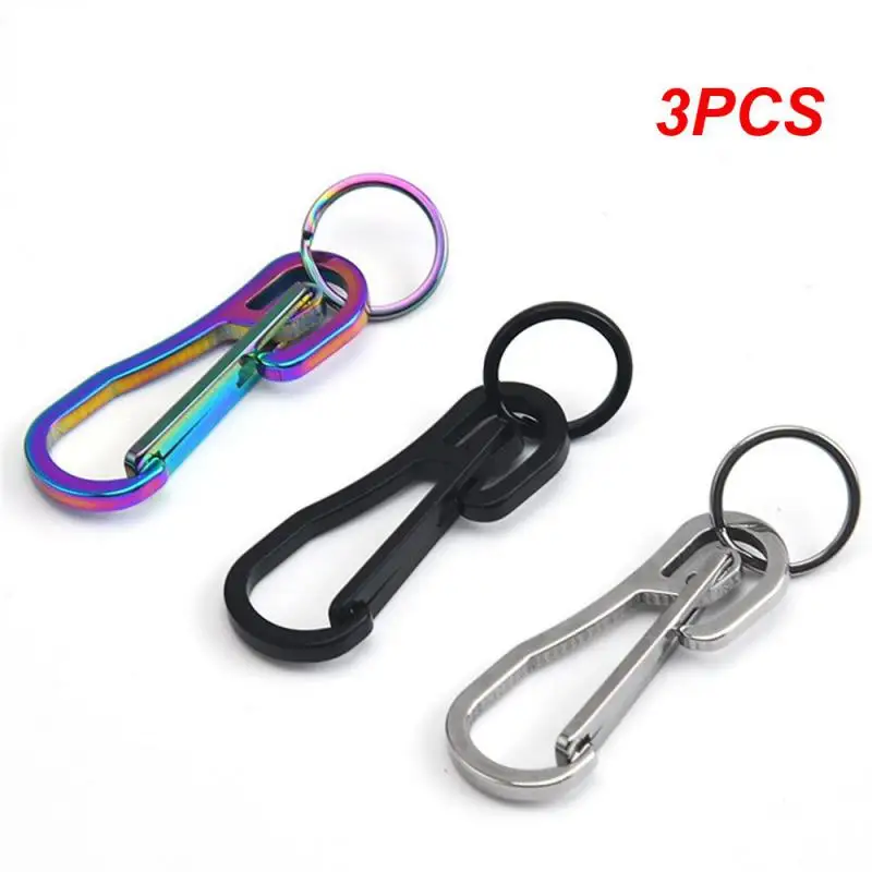 

3PCS Carabiner EDC Outdoor Tool Titanium Steel Keychain Buckle Key Ring Climbing Mountaineering Accessories Outdoor Tool