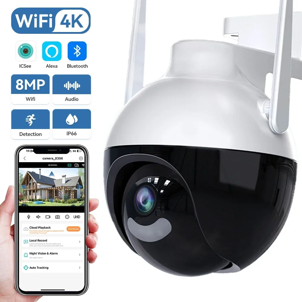 4K 8MP PTZ WiFi IP Camera AI Human Detection Two-Way Audio Video Surveillance ICSEE Outdoor Wireless 4MP Security CCTV Camera
4K 8MP PTZ WiFi IP Camera AI Human Detection Two-Way Audio Video Surveillance ICSEE Outdoor Wireless 4MP Security CCTV Camera