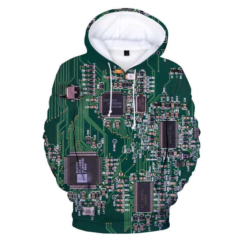 Men's and women's electronic chip 3D printing sweatshirts, men's and women's tops, Harajuku style, super large, hip-hop
Men's and women's electronic chip 3D printing sweatshirts, men's and women's tops, Harajuku style, super large, hip-hop