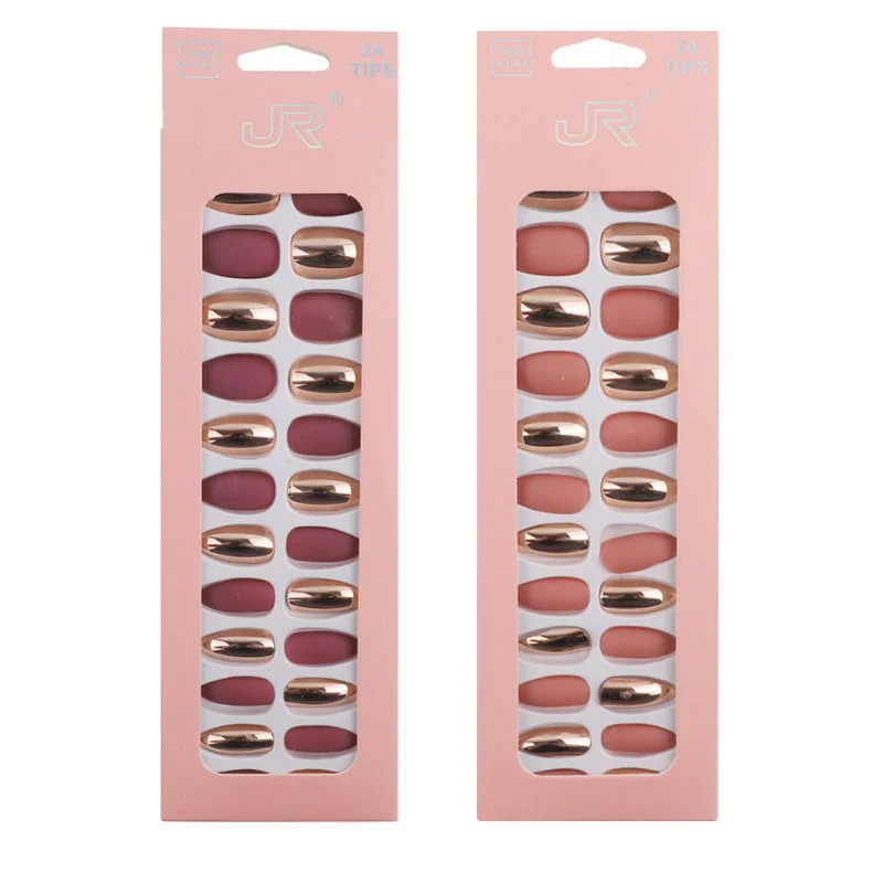Wearing Nail Pieces 24 Pieces with Self-adhesive Fake Nail Pieces Electroplating Frosted Finished Nail Piece Female Fake Nails
Wearing Nail Pieces 24 Pieces with Self-adhesive Fake Nail Pieces Electroplating Frosted Finished Nail Piece Female Fake Nails