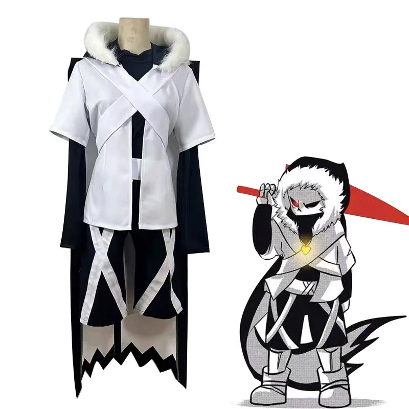 

Game Undertale XTALE Cross Sans Cosplay Costume Full Set With Collar Halloween Party Outfit White Uniform Suit