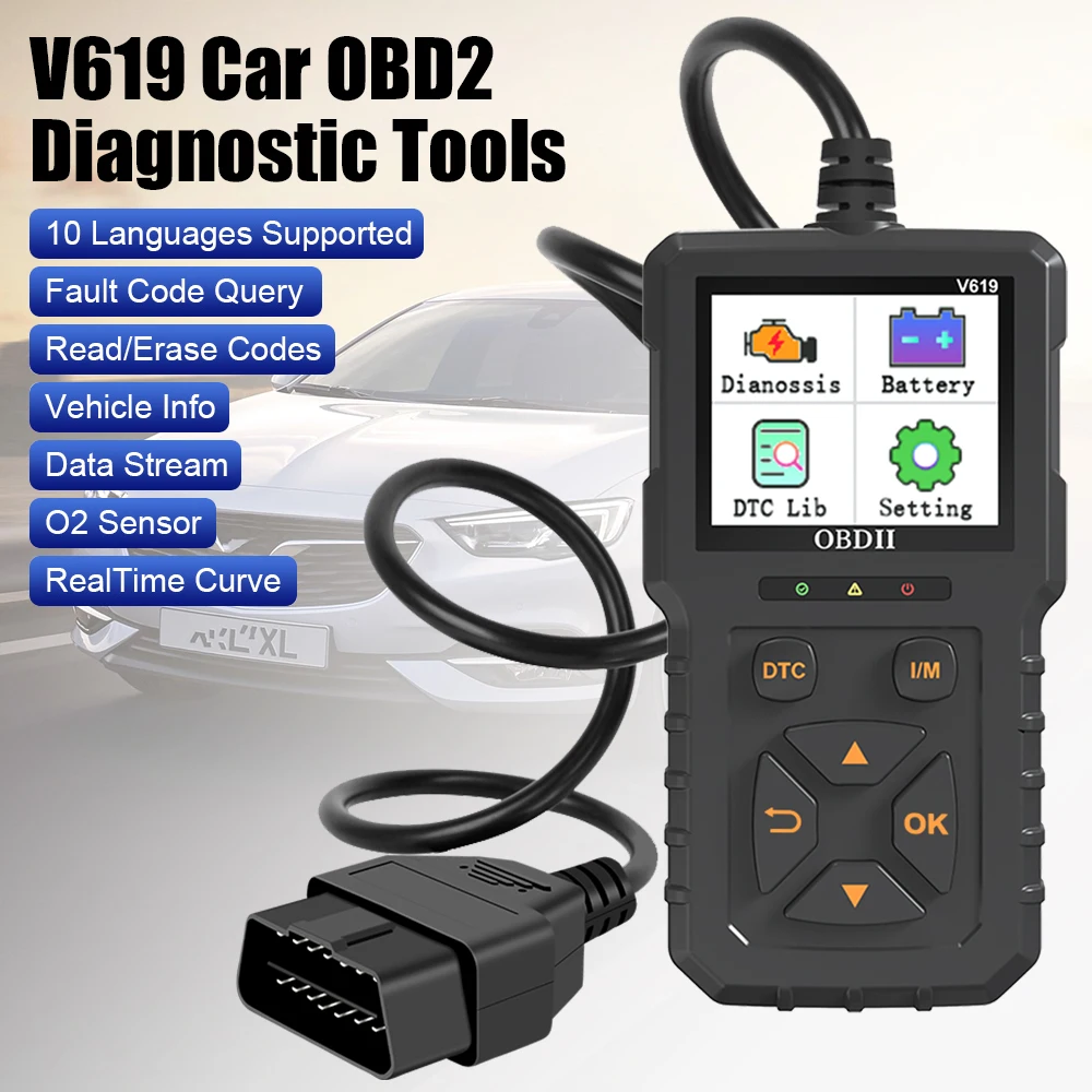 

Clear/Erase Codes Battery Tester Car Diagnostic Tool Check Engine System Code Reader OBD2 Scanner Multi-language V318