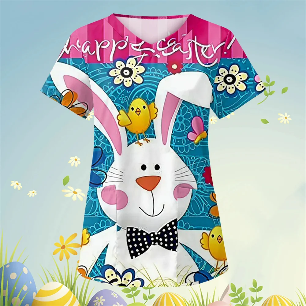 Scrubs Medical Uniforms Cute Cartoon Bunny Print High Quality Medical Uniforms for Women Short Sleeve Dental Medical Uniforms
Scrubs Medical Uniforms Cute Cartoon Bunny Print High Quality Medical Uniforms for Women Short Sleeve Dental Medical Uniforms