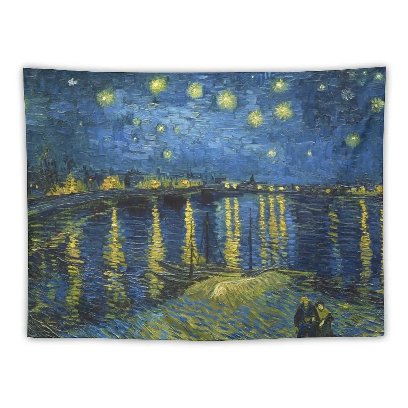 

Starry Night on the Rhone by Vincent van Gogh (Sept. 1888) Tapestry Carpet Wall Room Decor Cute Cute Decor